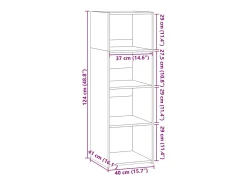 Aparador alto madera de ingeniería negro 40x41x124 cm