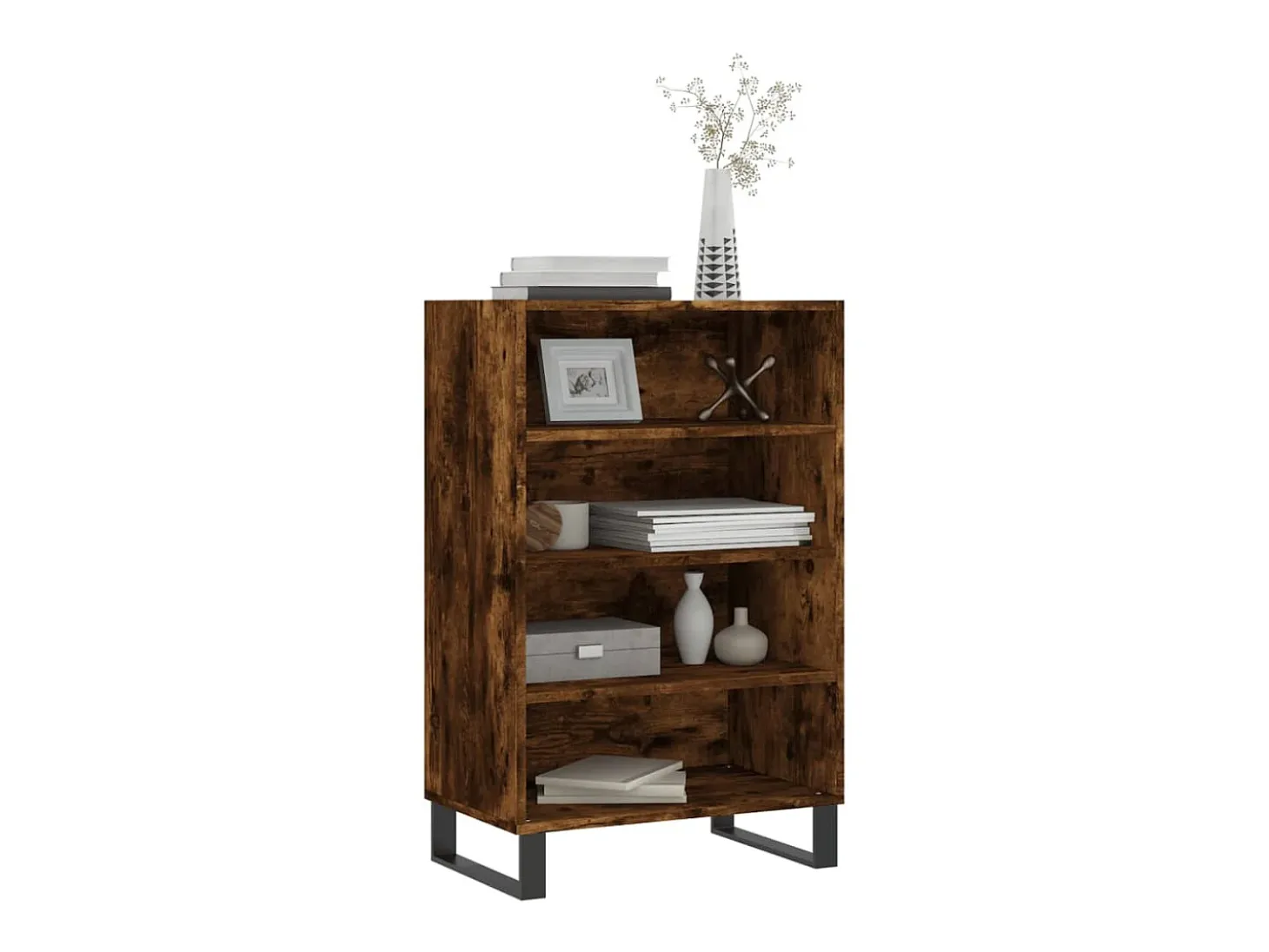 Aparador alto madera de ingeniería roble ahumado 57x35x90 cm ES35034