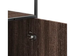 Aparador alto madera de ingeniería y metal marrón roble