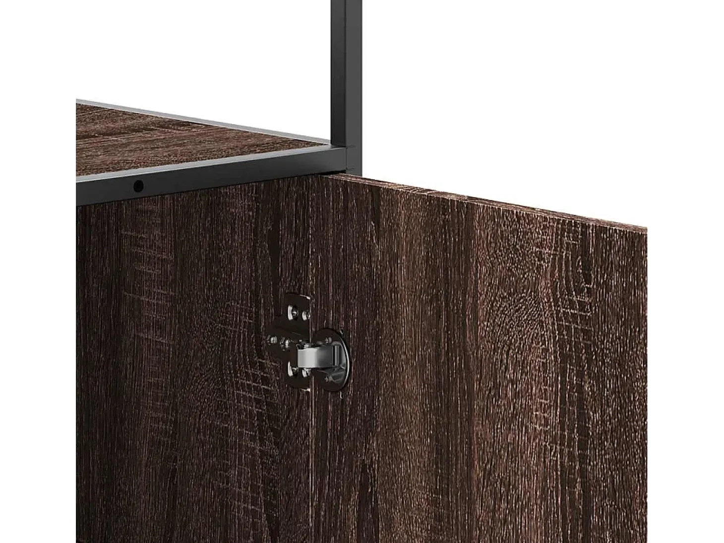 Aparador alto madera de ingeniería y metal marrón roble