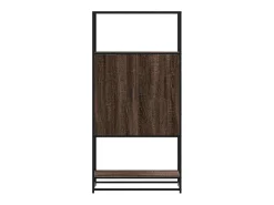 Aparador alto madera de ingeniería y metal marrón roble