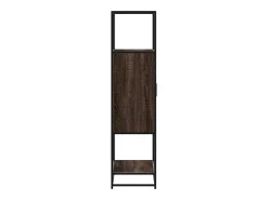 Aparador alto madera de ingeniería y metal marrón roble