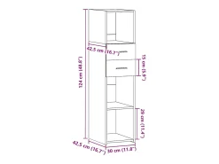 Aparador alto madera de ingeniería gris Sonoma 30x42,5x124 cm