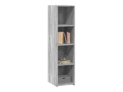 Aparador alto madera de ingeniería gris Sonoma 30x41x124 cm
