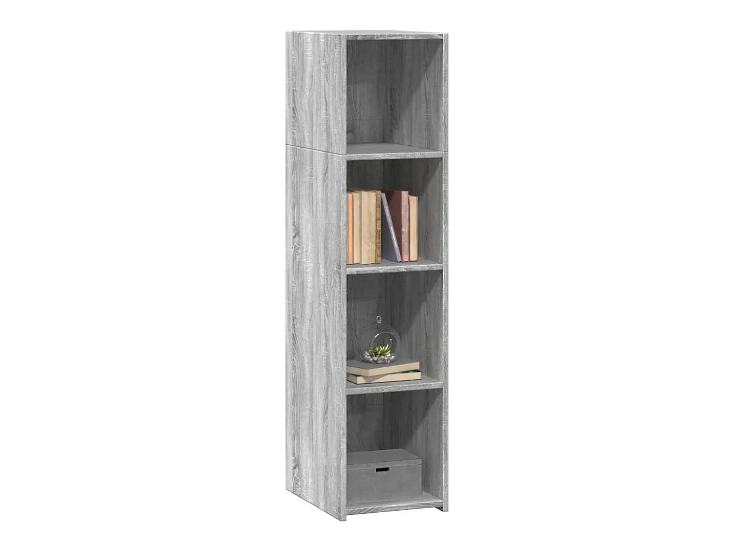 Aparador alto madera de ingeniería gris Sonoma 30x41x124 cm