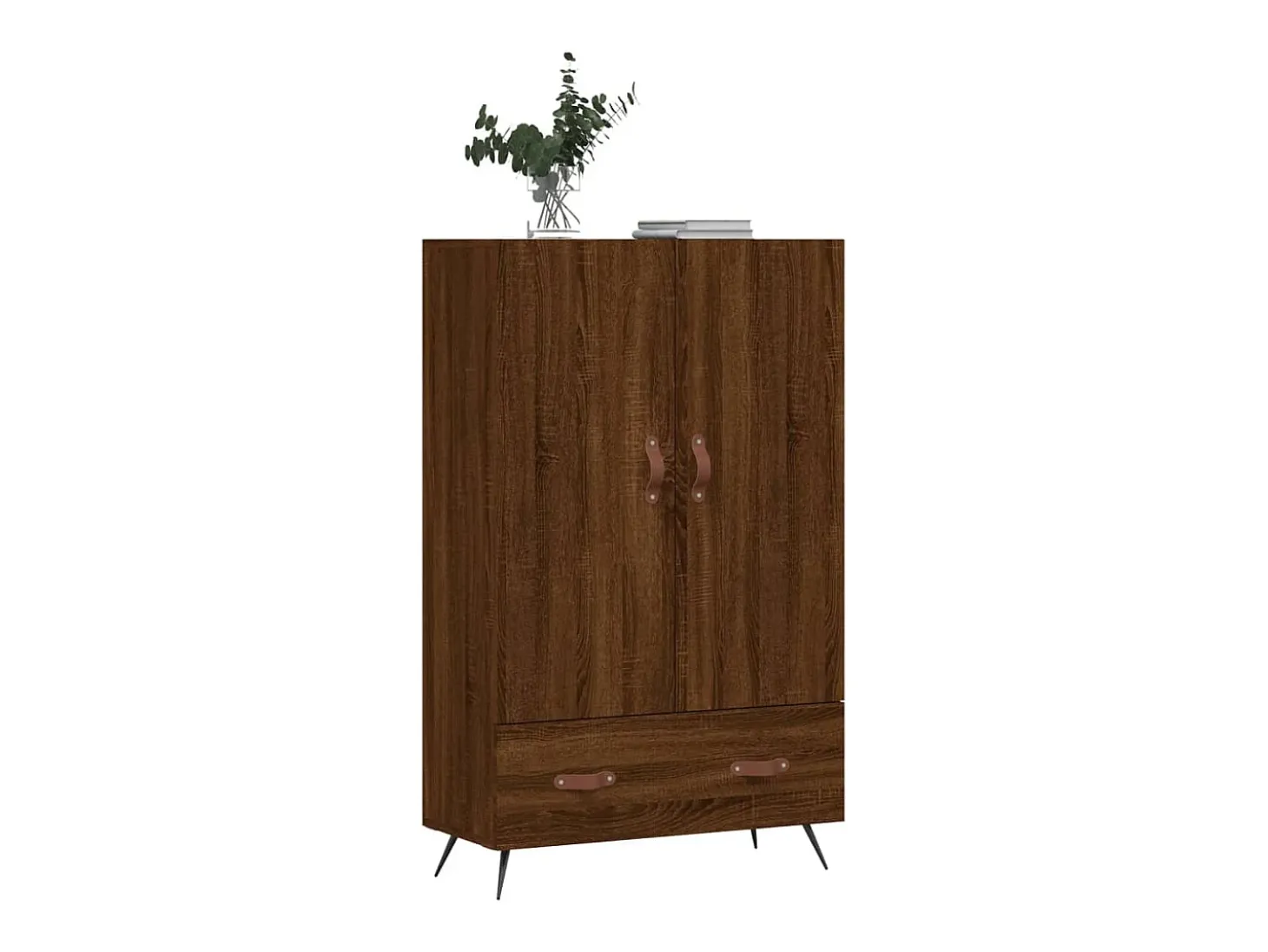Aparador alto madera de ingeniería roble marrón 69,5x31x115 cm