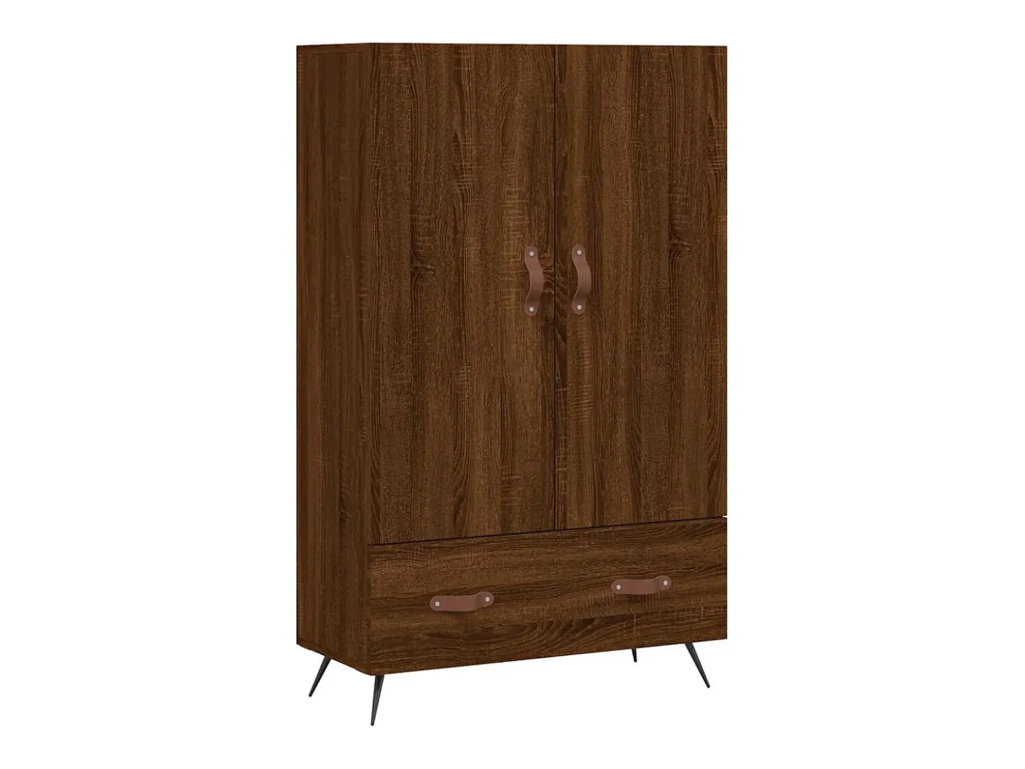 Aparador alto madera de ingeniería roble marrón 69,5x31x115 cm