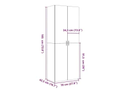 Aparador alto madera de ingeniería blanco 70x42,5x185 cm
