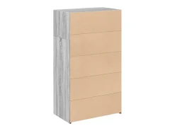 Aparador alto madera de ingeniería gris Sonoma 70x41x124 cm