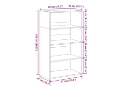 Aparador alto madera de ingeniería gris Sonoma 70x41x124 cm