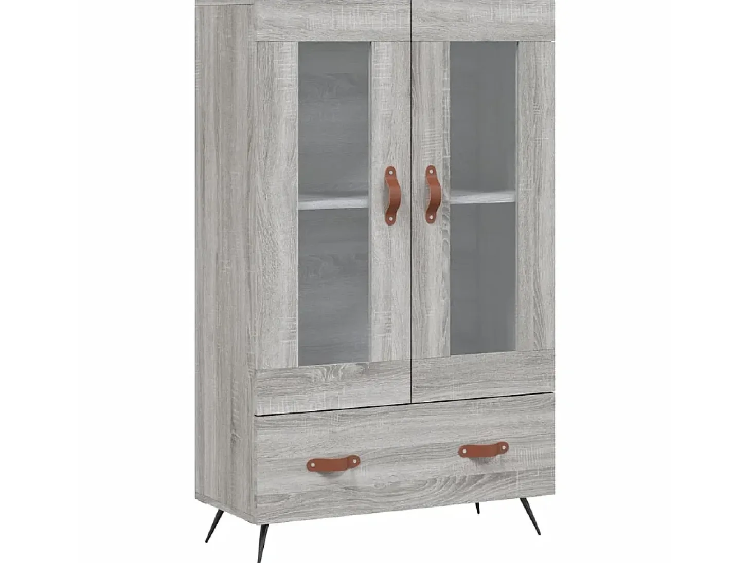 Aparador alto madera de ingeniería gris Sonoma 69,5x31x115 cm ES71465