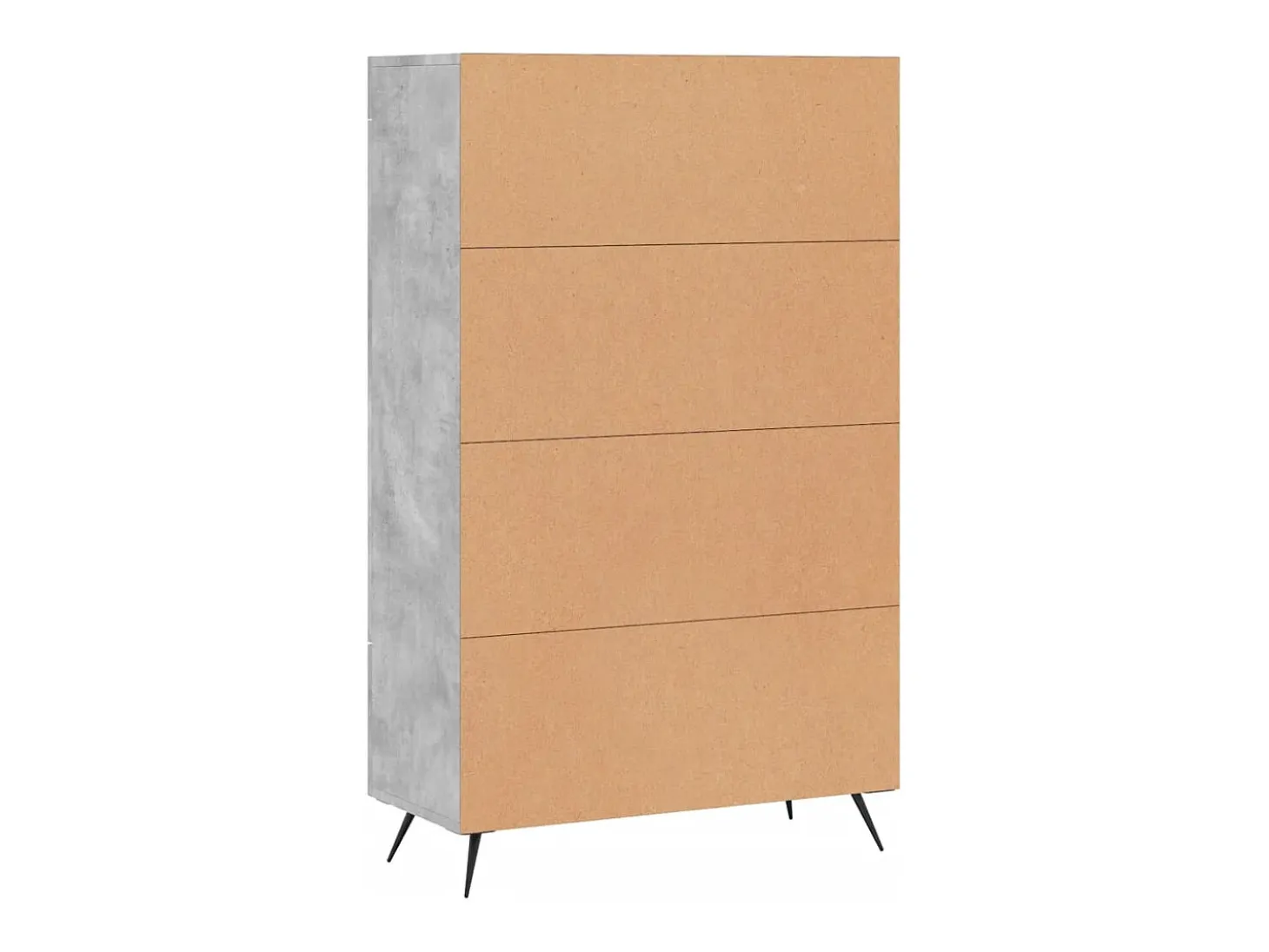 Aparador alto madera de ingeniería gris hormigón 69,5x31x115 cm