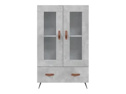 Aparador alto madera de ingeniería gris hormigón 69,5x31x115 cm