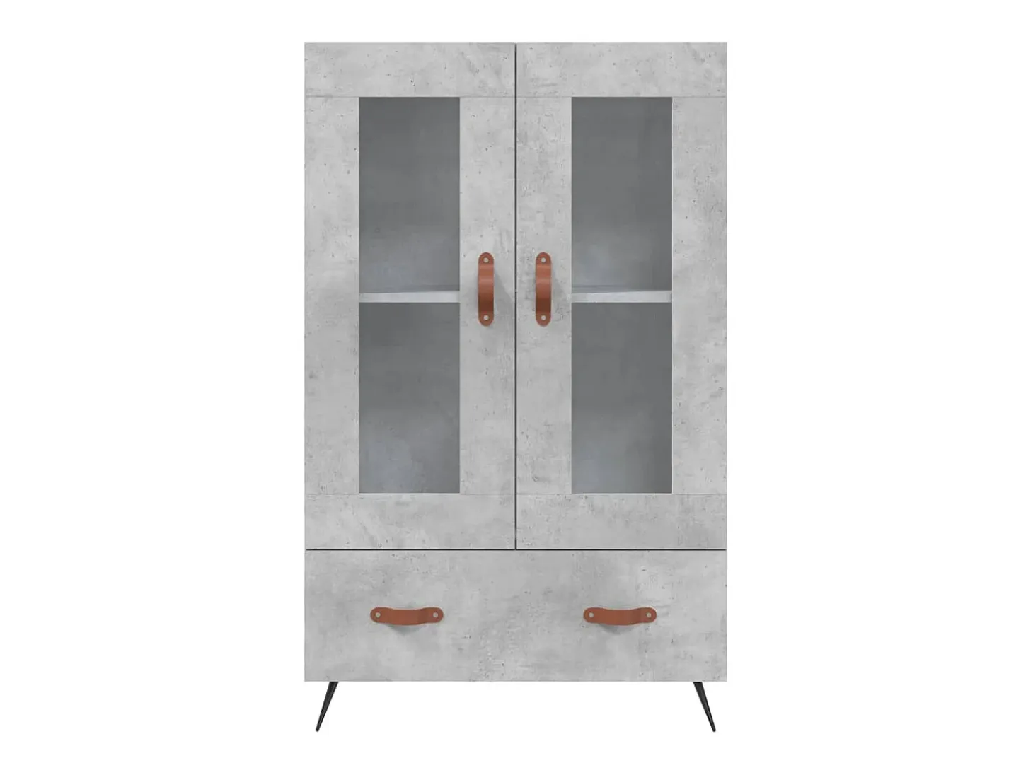 Aparador alto madera de ingeniería gris hormigón 69,5x31x115 cm