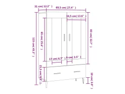 Aparador alto madera de ingeniería roble Sonoma 69,5x31x115 cm