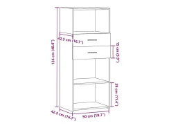 Aparador alto madera de ingeniería blanco 50x42,5x124 cm