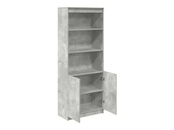 Aparador alto madera de ingeniería gris hormigón 70x35x180 cm