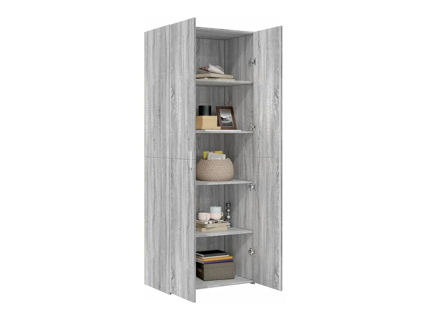 Aparador alto madera de ingeniería gris Sonoma 70x42,5x185 cm