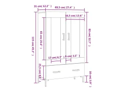 Aparador alto madera de ingeniería roble Sonoma 69,5x31x115 cm