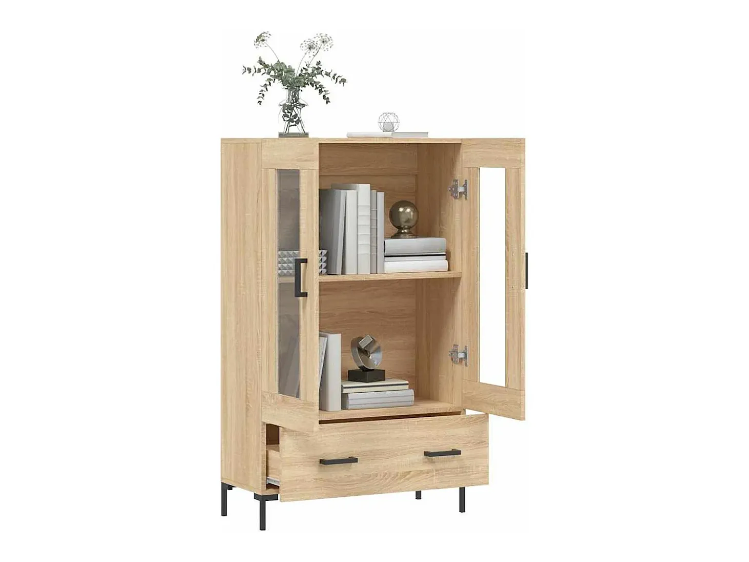 Aparador alto madera de ingeniería roble Sonoma 69,5x31x115 cm