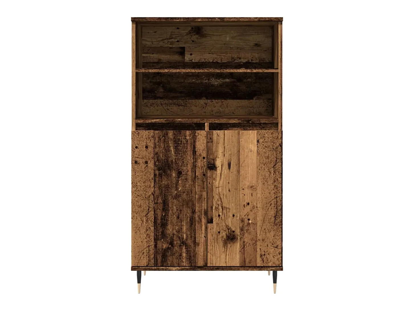Aparador alto madera de ingeniería envejecida 60x36x110 cm