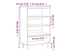 Aparador alto madera de ingeniería blanco 57x35x90 cm