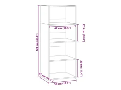 Aparador alto madera de ingeniería gris Sonoma 50x41x124 cm