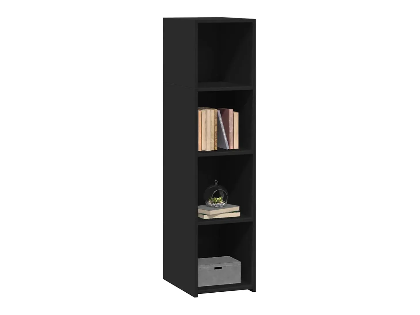 Aparador alto madera de ingeniería negro 30x41x124 cm