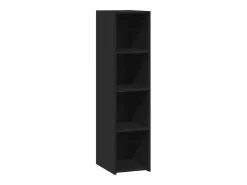Aparador alto madera de ingeniería negro 30x41x124 cm