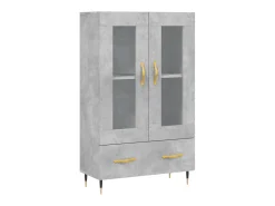 Aparador alto madera de ingeniería gris hormigón 69,5x31x115 cm ES72915
