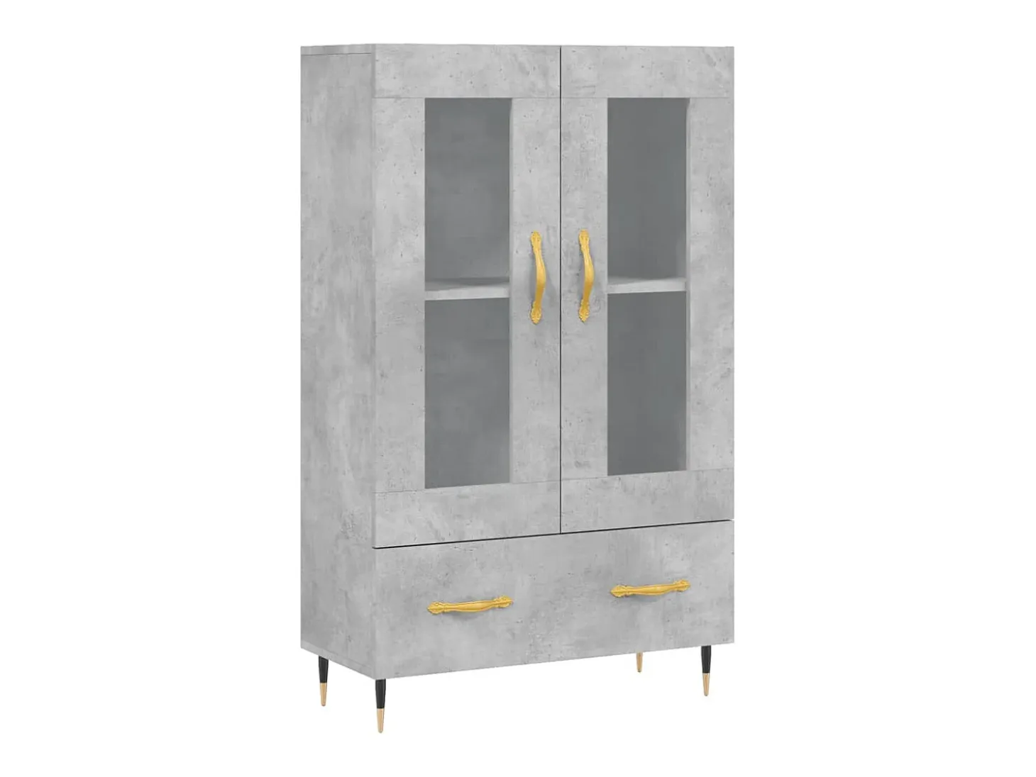 Aparador alto madera de ingeniería gris hormigón 69,5x31x115 cm ES72915