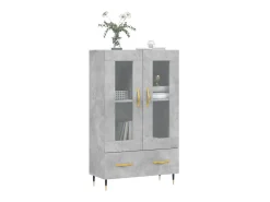 Aparador alto madera de ingeniería gris hormigón 69,5x31x115 cm ES72915