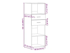 Aparador alto madera de ingeniería gris hormigón 45x42,5x124 cm