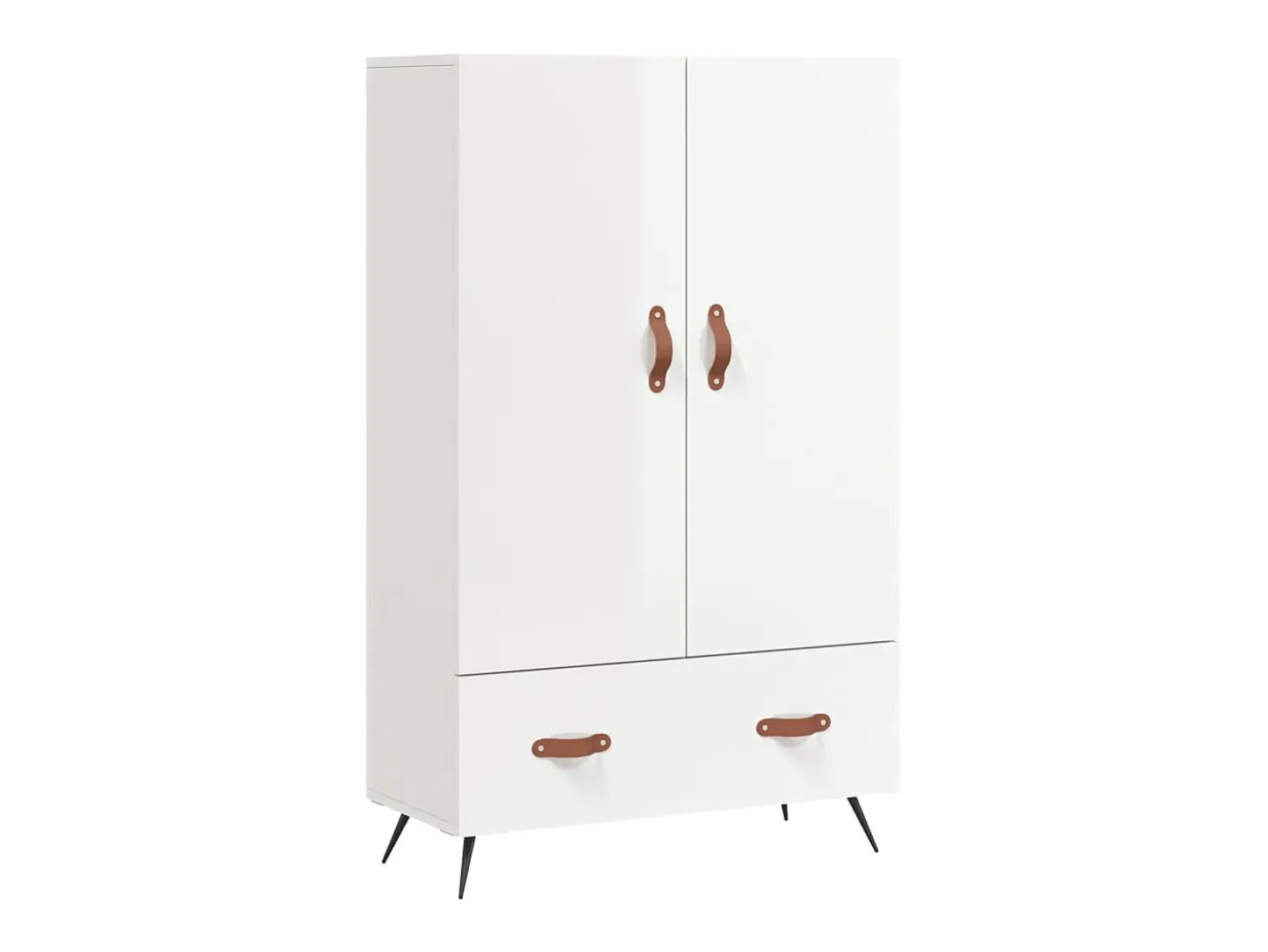 Aparador alto madera de ingeniería blanco brillo 69,5x31x115 cm ES69531