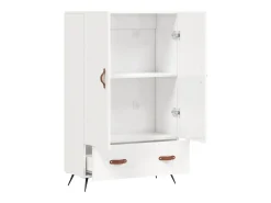 Aparador alto madera de ingeniería blanco brillo 69,5x31x115 cm ES69531