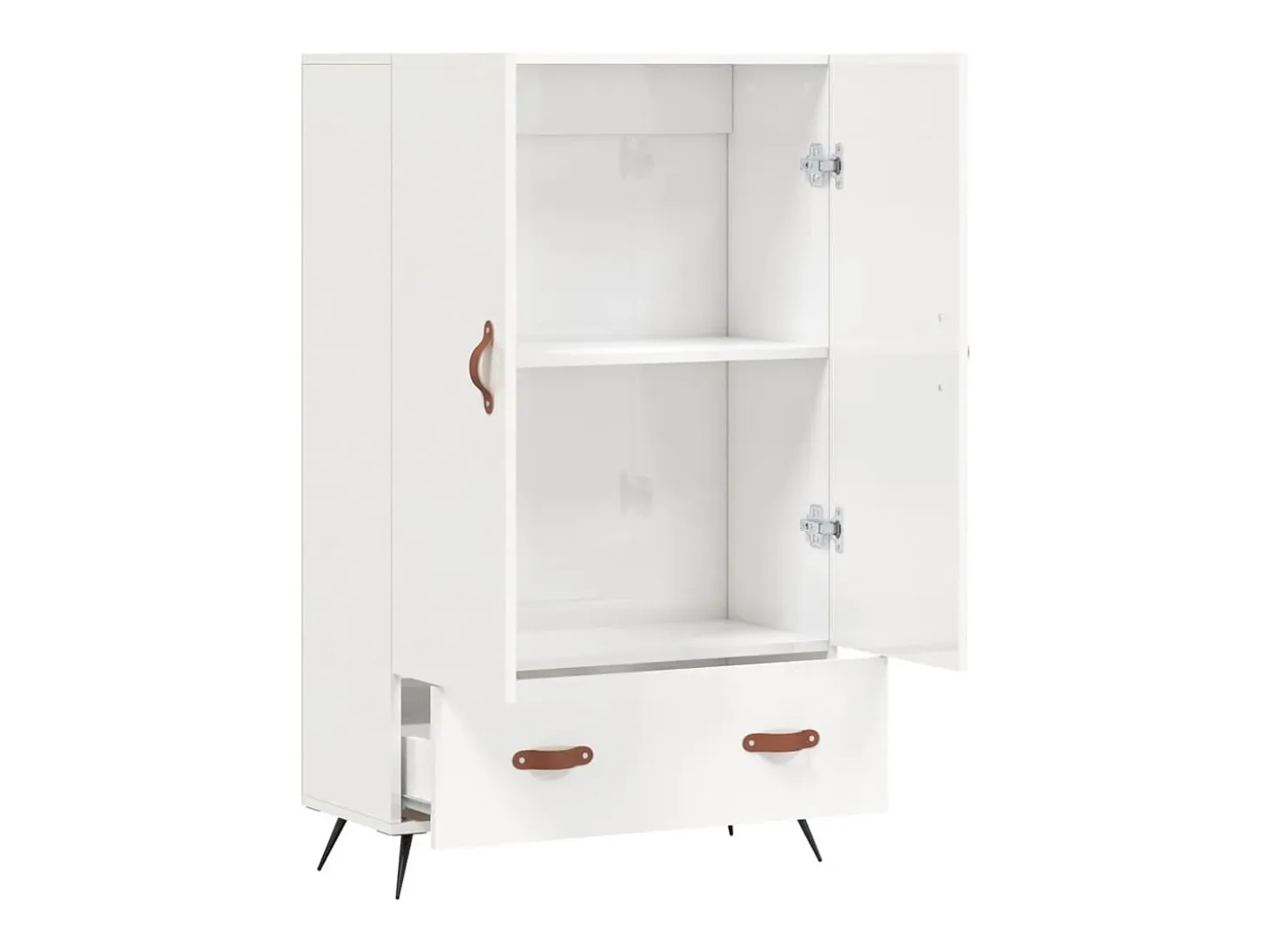 Aparador alto madera de ingeniería blanco brillo 69,5x31x115 cm ES69531