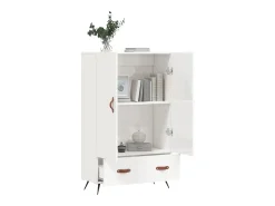 Aparador alto madera de ingeniería blanco brillo 69,5x31x115 cm ES69531