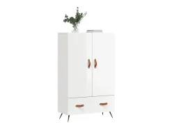 Aparador alto madera de ingeniería blanco brillo 69,5x31x115 cm ES69531