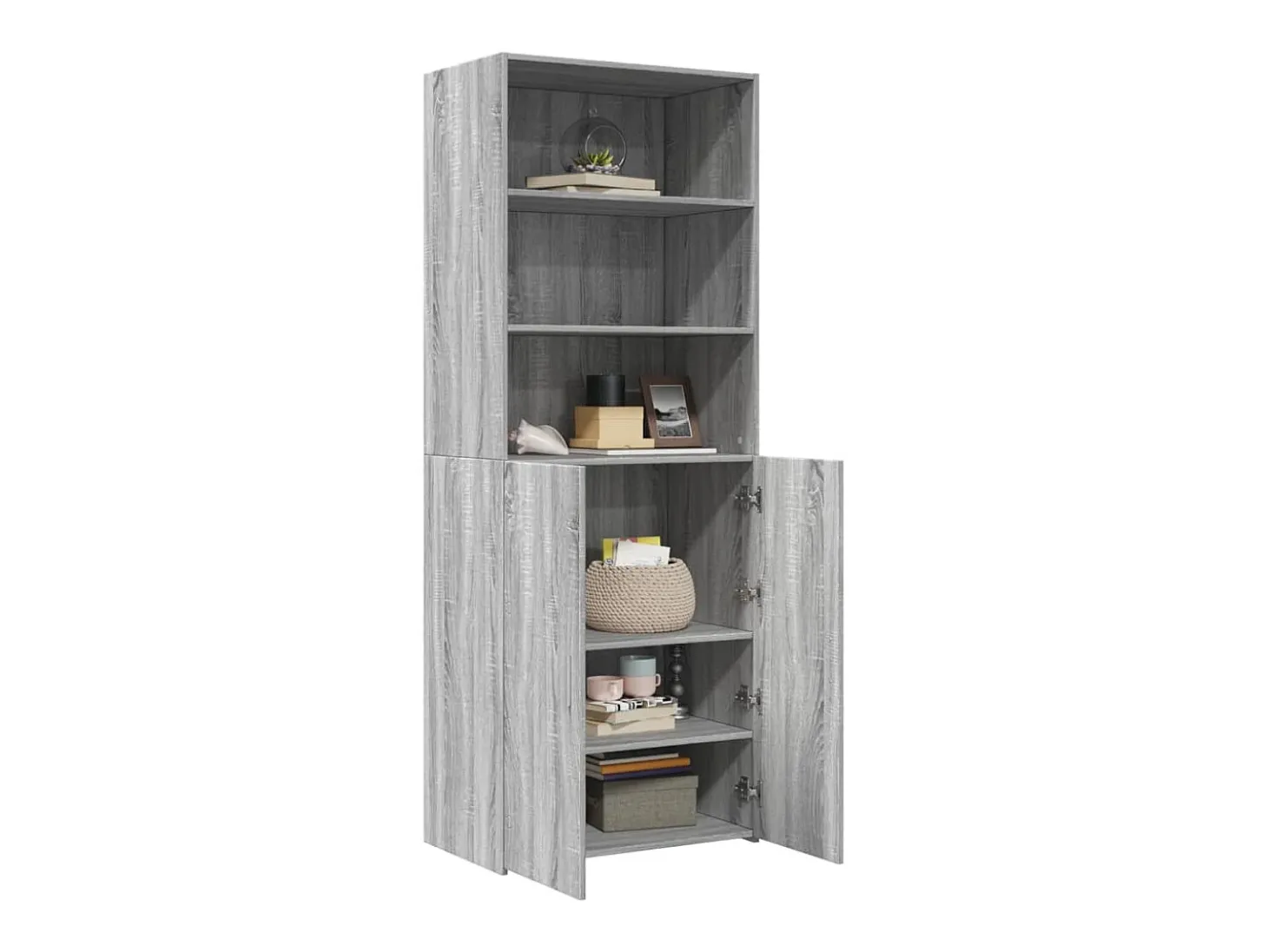 Aparador alto madera de ingeniería gris Sonoma 70x42,5x185 cm