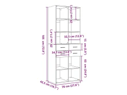 Aparador alto madera de ingeniería blanco 70x42,5x185 cm