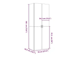 Aparador alto madera de ingeniería gris hormigón 70x42,5x185 cm