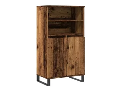 Aparador alto madera de ingeniería envejecida 60x36x110 cm