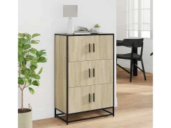 Aparador alto madera de ingeniería y metal Sonoma 68x35x106,5cm