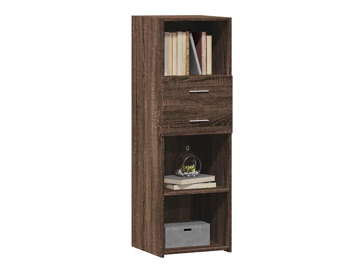Aparador alto madera de ingeniería marrón roble 40x42,5x124 cm