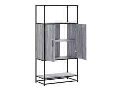 Aparador alto madera de ingeniería y metal gris Sonoma