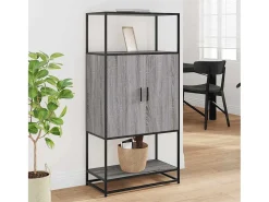Aparador alto madera de ingeniería y metal gris Sonoma