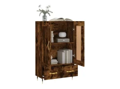 Aparador alto madera de ingeniería roble ahumado 69,5x31x115 cm ES91606