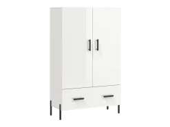 Aparador alto madera de ingeniería blanco brillo 69,5x31x115 cm ES29573