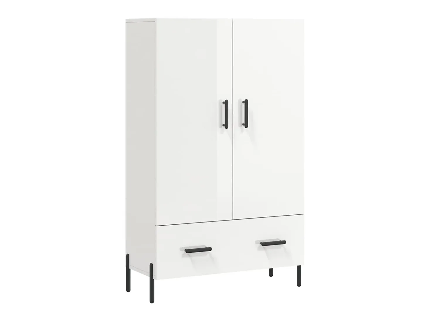 Aparador alto madera de ingeniería blanco brillo 69,5x31x115 cm ES29573