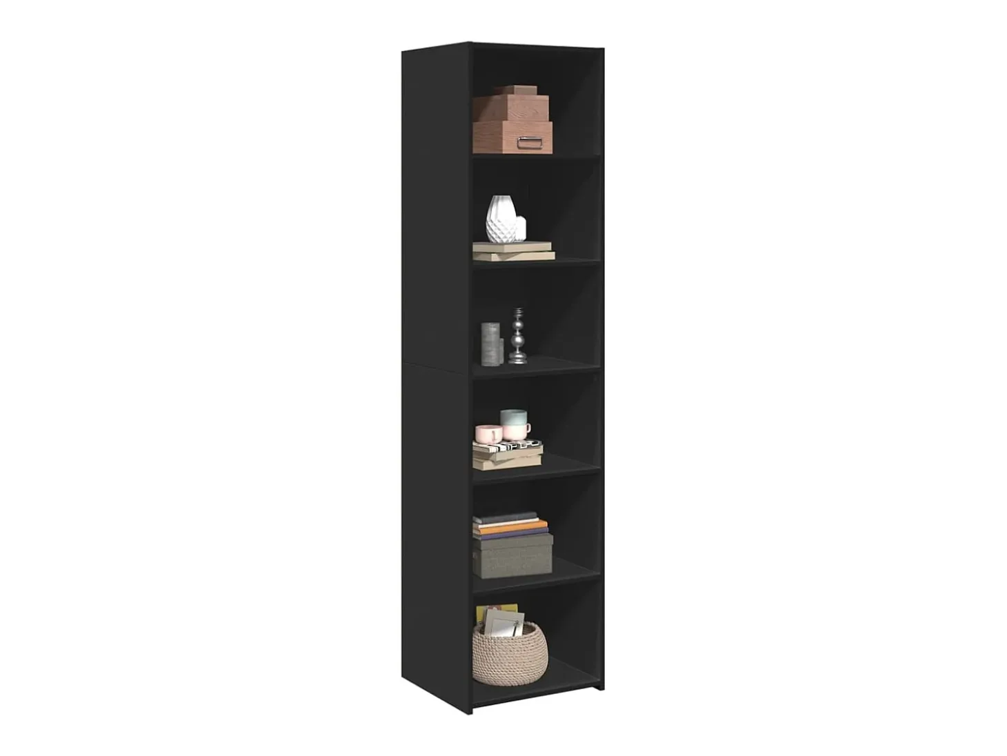 Aparador alto madera de ingeniería negro 45x41x185 cm